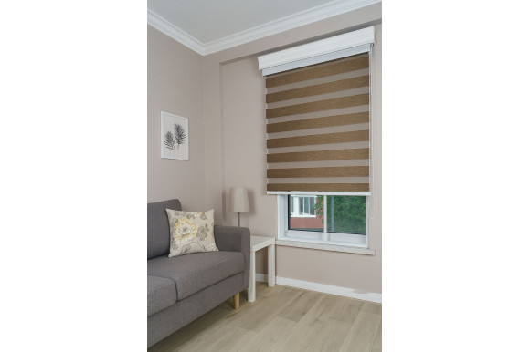 Рулонные шторы День-Ночь RSH-9439 0,8м*1,5м коричневый