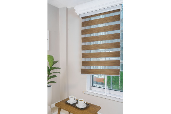 Рулонные шторы День-Ночь RSH-9440 0,8м*1,5м светло-коричневый