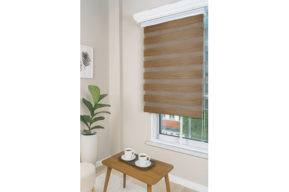 Рулонные шторы День-Ночь RSH-9440 0,8м*1,5м светло-коричневый