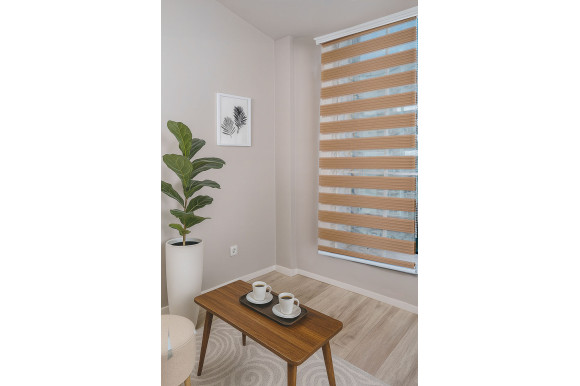 Рулонные шторы День-Ночь RSH-9441 0,8м*1,5м карамельный