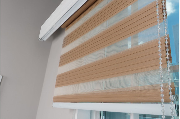 Рулонные шторы День-Ночь RSH-9441 0,8м*1,5м карамельный