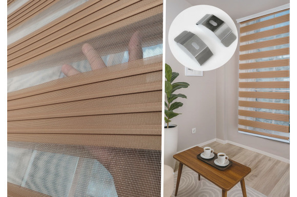 Рулонные шторы День-Ночь RSH-9441 0,8м*1,5м карамельный