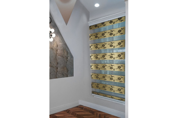 Рулонные шторы День-Ночь RSH-9442 0,8м*1,5м золотисто-черный