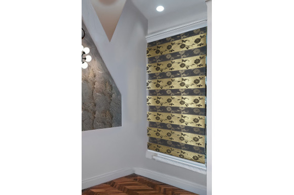 Рулонные шторы День-Ночь RSH-9442 0,8м*1,5м золотисто-черный