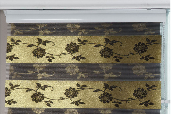 Рулонные шторы День-Ночь RSH-9442 0,8м*1,5м золотисто-черный