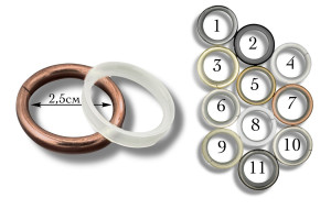 Кольца для карниза бесшумные KKG-9445 2,5см