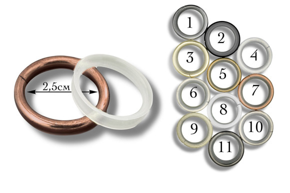 Кільця для карнизу безшумні KKG-9445 2,5см