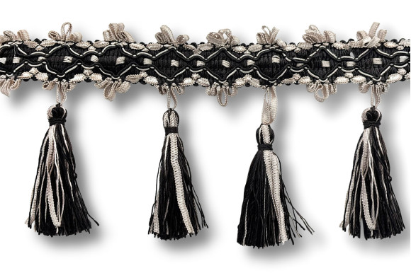 Бахрома для штор DL-9486 черно-бежевая Бахрома для штор DL-9486 черно-бежевая