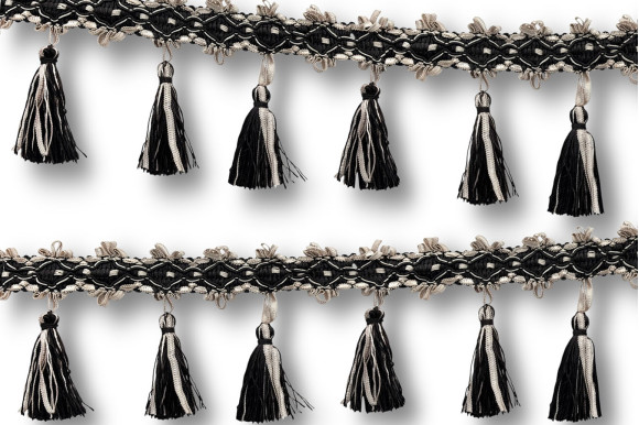Бахрома для штор DL-9486 черно-бежевая Бахрома для штор DL-9486 черно-бежевая