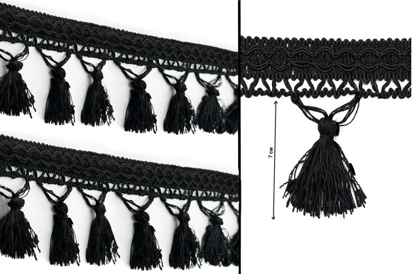 Бахрома для штор DL-9488 черная