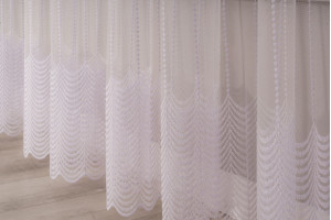 Тюль фатин с вышивкой Solar TFV-9495 белый