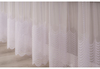 Тюль фатин з вишивкою Solar TFV-9495 білий