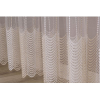 Тюль фатин з вишивкою Solar TFV-9496 молочно-бежевий