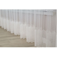 Тюль фатин з вишивкою Solar TFV-9497 молочний