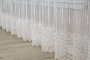 Тюль фатин с вышивкой Solar TFV-9497 молочный