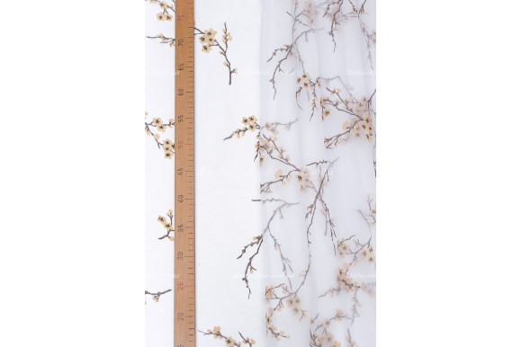 Тюль органза деворе Olive TD-276 отрез 3,6 метра Тюль органза деворе Olive TD-276 отрез 3,6 метра