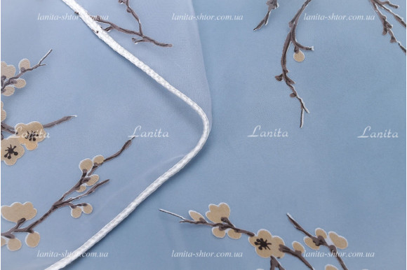 Тюль органза деворе Olive TD-276 отрез 3,6 метра Тюль органза деворе Olive TD-276 отрез 3,6 метра