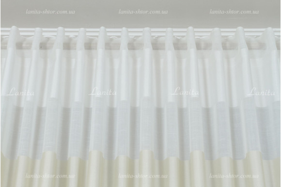 Готовый тюль лен в полоску Benton GT-8001 2,51м/5,0м