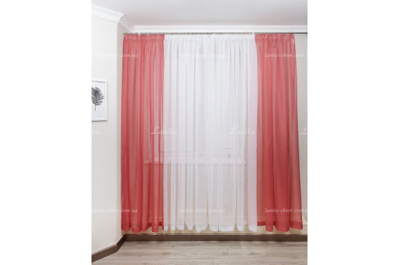 Шифон коралово-рожевий ST-1188