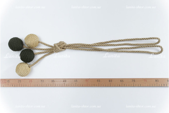 Подхват из шнура Шары PSS-6301 золотисто-зеленый