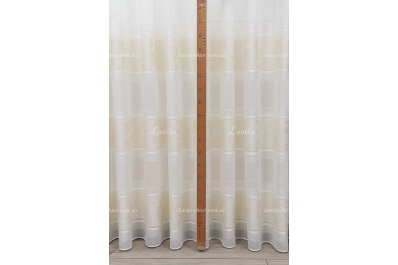 Готовый тюль лен-жаккард Colline беж 2,50м/5,0м