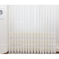 Готовый тюль лен-жаккард Colline беж 2,50м/5,0м
