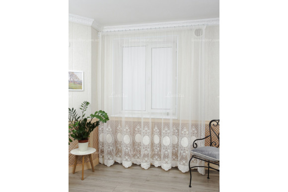 Тюль фатин зі стразами Agila TFV-8102