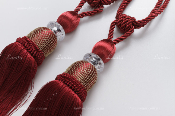 Кисти для штор KCS красно-бордовые