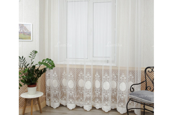 Готовый тюль фатин Agila GT-8105 2,50м/4,0м