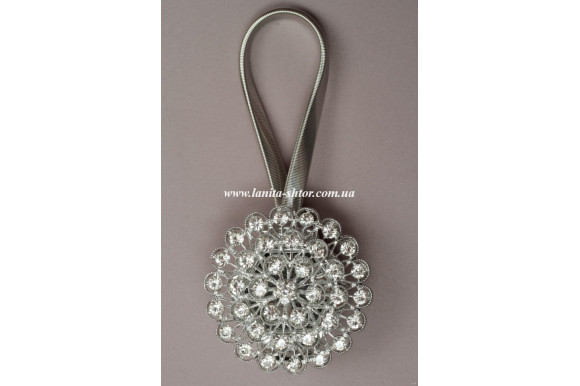 Магніт для штор Хризантема срібло