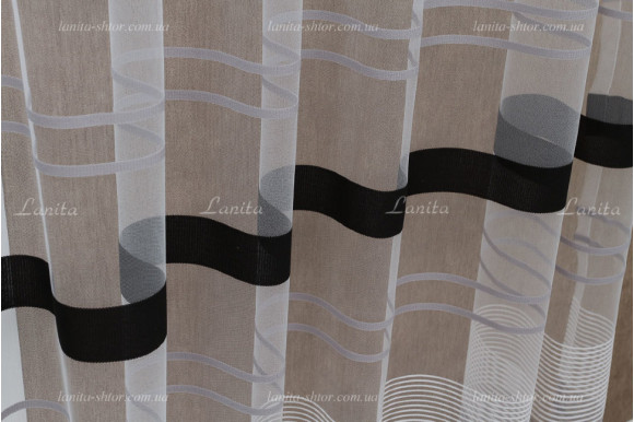 Тюль фатин в полоску Bilena TFP-2043 отрез 6 метра