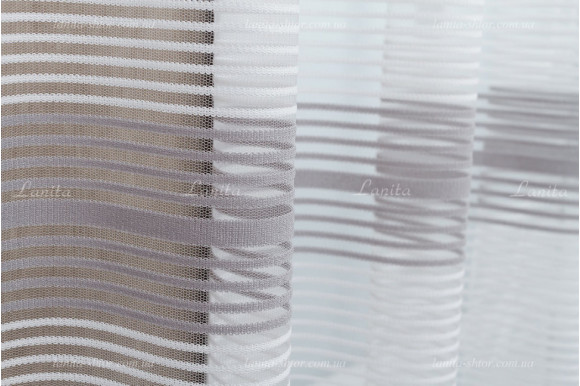 Тюль фатин в полоску Bilena TFP-2043 отрез 6 метра