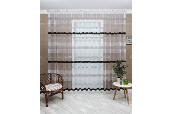 Тюль фатин в полоску Bilena TFP-2043 отрез 6 метра