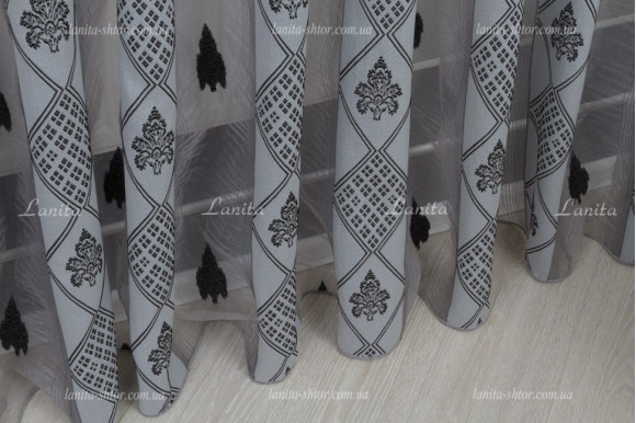 Тюль органза Mexx сірий 2,51м/6,0м