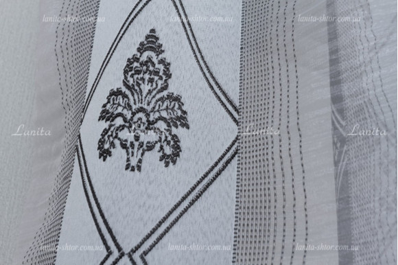 Тюль органза Mexx сірий 2,51м/6,0м