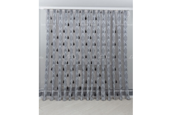 Тюль органза Mexx сірий 2,51м/6,0м