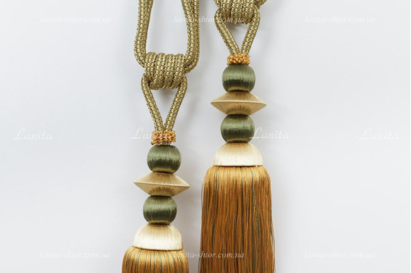 Кисти для штор KTR-6777 золотисто-оливковые