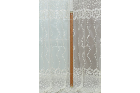 Тюль кристалон с вышивкой TKV-7709 отрез 2,3 метра
