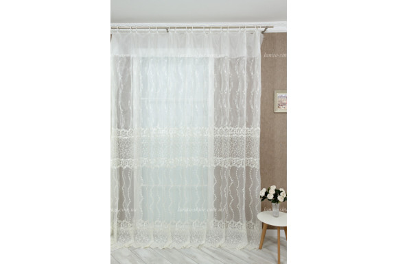 Тюль кристалон с вышивкой TKV-7709 отрез 2,3 метра