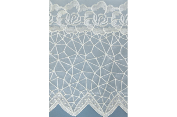 Тюль кристалон с вышивкой TKV-7709 отрез 2,3 метра