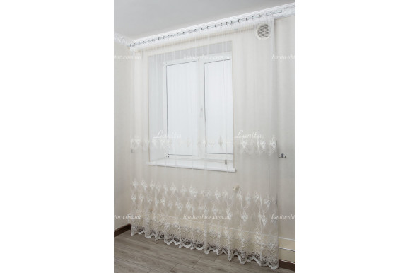 Готовый тюль фатин Zoria 2,49м/3,20м