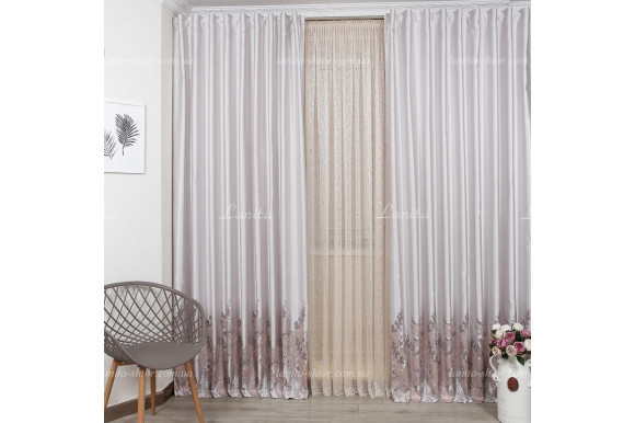 Готові штори сатин-жаккард Valmona GS-7610 2,50м/2*2,0м