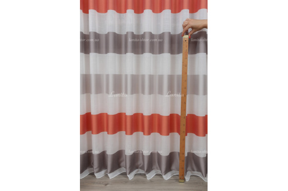 Готовый тюль лен в полоску Benton GT-8010 2,50м/5,0м