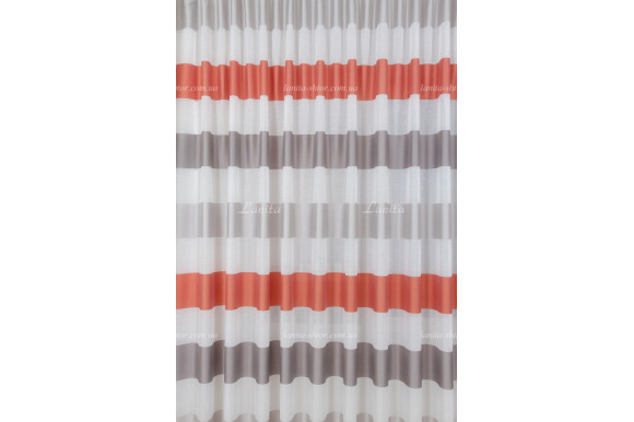 Готовый тюль лен в полоску Benton GT-8010 2,50м/5,0м