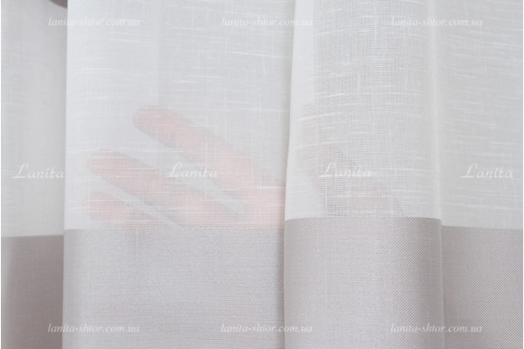 Готовый тюль лен в полоску Benton GT-8010 2,50м/5,0м