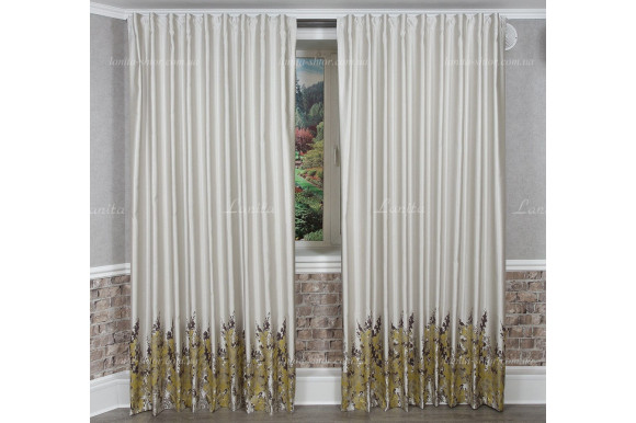Готові штори сатин-жаккард Valmona GS-7611 2,50м/2*2,0м