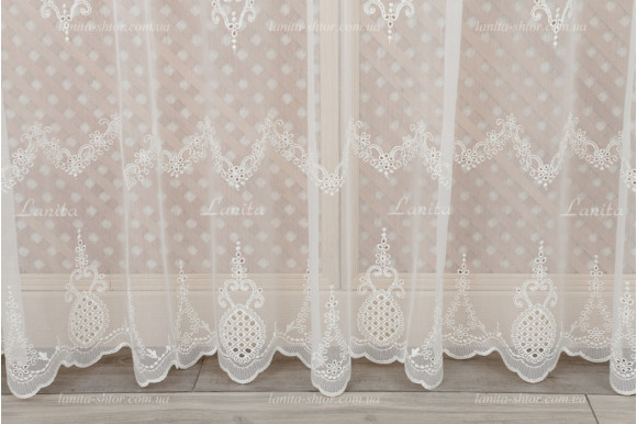 Тюль микросетка лен Ajoure TSL-8111 Тюль микросетка лен Ajoure TSL-8111