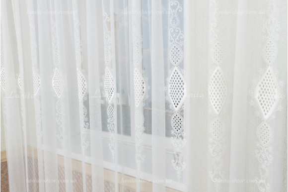Тюль микросетка лен Ajoure TSL-8111 Тюль микросетка лен Ajoure TSL-8111