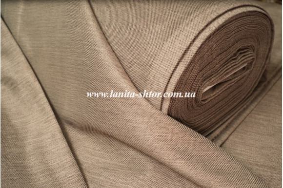 Штора Лен бежево-серая Mussa BS3161