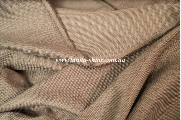 Штора Лен бежево-серая Mussa BS3161